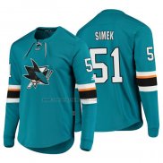 Camiseta Hockey San Jose Sharks Radim Simek Platinum Verde