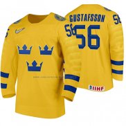 Camiseta Hockey Suecia Erik Gustafsson Primera 2020 IIHF World Amarillo