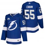 Camiseta Hockey Tampa Bay Lightning Braydon Coburn Autentico Primera 2018 Azul