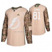 Camiseta Hockey Tampa Bay Lightning Erik Cernak Veterans Day Camuflaje