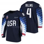 Camiseta Hockey USA Chad Billins 2018 Olympic Azul