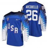 Camiseta Hockey USA Mark Arcobello 2018 Olympic Azul2