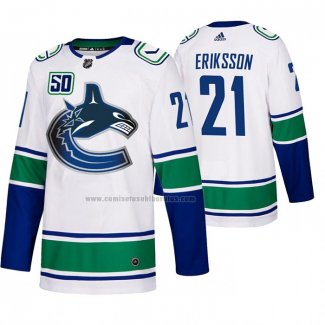 Camiseta Hockey Vancouver Canucks Loui Eriksson 2019-20 Segunda Autentico Blanco