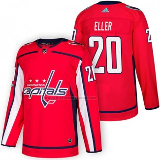 Camiseta Hockey Washington Capitals Lars Eller Autentico Primera 2018 Rojo