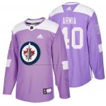 Camiseta Hockey Winnipeg Jets Joel Armia 2018 Fights Cancer Violeta