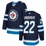 Camiseta Hockey Winnipeg Jets Par Lindholm Primera Autentico Azul