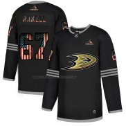 Camiseta Hockey Anaheim Ducks Rickard Rakell 2020 USA Flag Negro