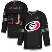 Camiseta Hockey Carolina Hurricanes Jeff Skinner 2020 USA Flag Negro