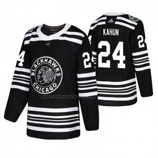 Camiseta Hockey Chicago Blackhawks Dominik Kahun 2019 Winter Classic Negro