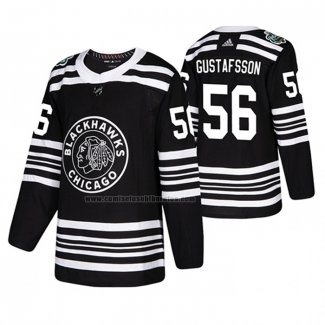 Camiseta Hockey Chicago Blackhawks Erik Gustafsson 2019 Winter Classic Negro