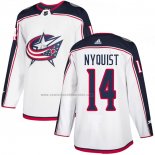 Camiseta Hockey Columbus Blue Jackets Gustav Nyquist Road Autentico Blanco