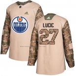 Camiseta Hockey Edmonton Oilers Milan Lucic Autentico 2017 Veterans Day Camuflaje