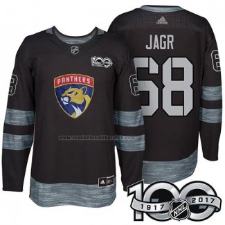 Camiseta Hockey Florida Panthers Jaromir Jagr 1917-2017 100th Aniversario Negro