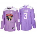 Camiseta Hockey Florida Panthers Keith Yandle 2018 Fights Cancer Violeta