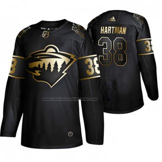 Camiseta Hockey Golden Edition Minnesota Wild Ryan Hartman Autentico Negro