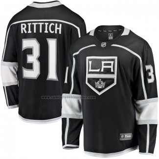 Camiseta Hockey Los Angeles Kings David Rittich Primera Premier Breakaway Negro