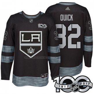 Camiseta Hockey Los Angeles Kings Jonathan Quick 1917-2017 100th Aniversario Negro