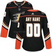 Camiseta Hockey Mujer Anaheim Ducks Personalizada Primera Negro