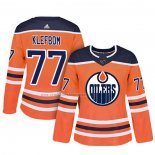 Camiseta Hockey Mujer Edmonton Oilers Oscar Klefbom Autentico Jugador Naranja