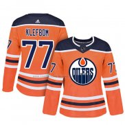 Camiseta Hockey Mujer Edmonton Oilers Oscar Klefbom Autentico Jugador Naranja