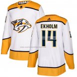 Camiseta Hockey Nashville Predators Mattias Ekholm Road Autentico Blanco