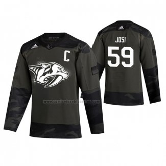 Camiseta Hockey Nashville Predators Roman Josi 2019 Veterans Day Camuflaje