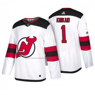 Camiseta Hockey New Jersey Devils Keith Kinkaid 2018 Blanco