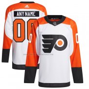 Camiseta Hockey Philadelphia Flyers Segunda Primegreen Autentico Personalizada Blanco