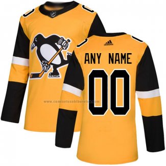 Camiseta Hockey Pittsburgh Penguins Personalizada Alterno Autentico Oro