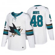 Camiseta Hockey San Jose Sharks Tomas Hertl 2018 Blanco