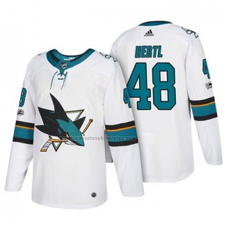 Camiseta Hockey San Jose Sharks Tomas Hertl 2018 Blanco