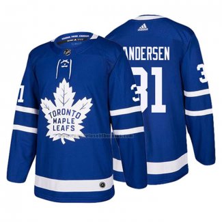 Camiseta Hockey Toronto Maple Leafs Frederik Andersen Primera 2017-2018 Azul