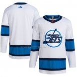 Camiseta Hockey Winnipeg Jets Reverse Retro Autentico Blank Blanco