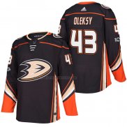 Camiseta Hockey Anaheim Ducks Steve Oleksy Primera Autentico 2018 Negro