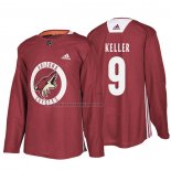 Camiseta Hockey Arizona Coyotes Clayton Keller New Season Practice Maroon