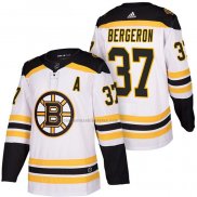 Camiseta Hockey Boston Bruins Patrice Bergeron 2018 Segunda Autentico Blanco