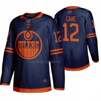 Camiseta Hockey Edmonton Oilers Colby Cave Alterno Autentico Azul