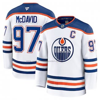 Camiseta Hockey Edmonton Oilers Connor McDavid Segunda Blanco