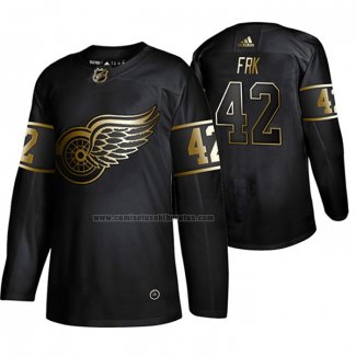 Camiseta Hockey Golden Edition Detroit Red Wings Martin Frk Autentico Negro