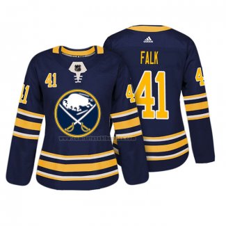 Camiseta Hockey Mujer Buffalo Sabres Justin Falk Autentico Jugador Azul