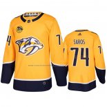 Camiseta Hockey Nashville Predators Juuse Saros Primera Amarillo