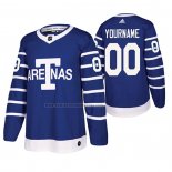 Camiseta Hockey Toronto Maple Leafs Personalizada Throwback Autentico Pro Azul