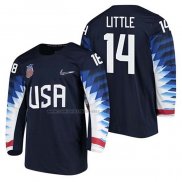 Camiseta Hockey USA Broc Little 2018 Olympic Azul