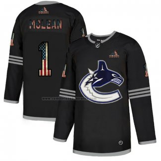 Camiseta Hockey Vancouver Canucks Mclean 2020 USA Flag Negro2