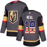 Camiseta Hockey Vegas Golden Knights James Neal Primera Autenticousa Flag Gris