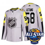 Camiseta Hockey 2018 All Star Pittsburgh Penguins Kris Letang Autentico Gris