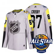 Camiseta Hockey 2018 All Star Pittsburgh Penguins Sidney Crosby Autentico Gris