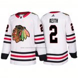 Camiseta Hockey Chicago Blackhawks Duncan Keith Segunda 2018 Blanco