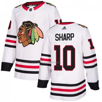 Camiseta Hockey Chicago Blackhawks Patrick Sharp Road Autentico Blanco