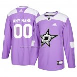 Camiseta Hockey Dallas Stars Personalizada Violeta